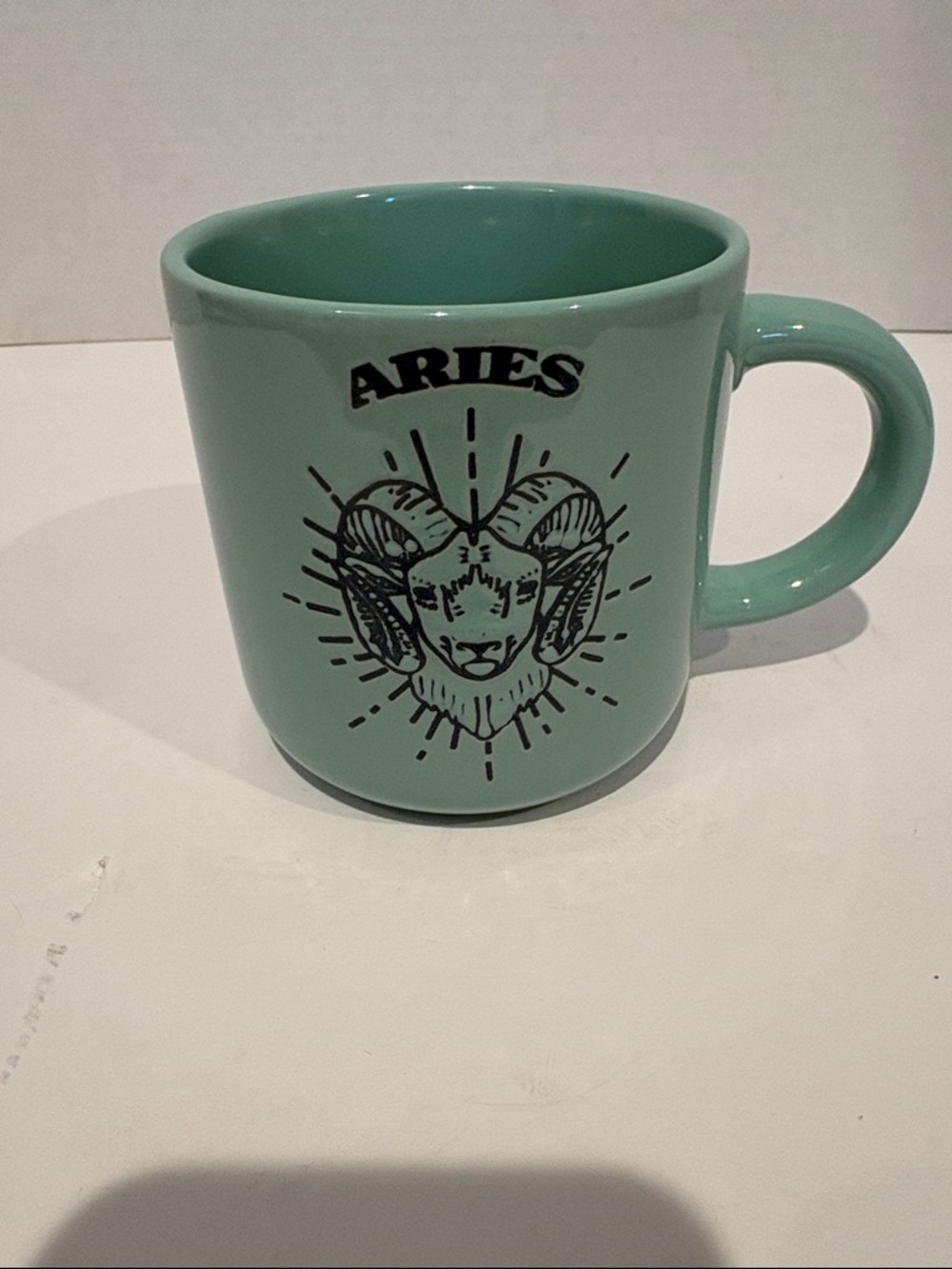 Wild sage Aries Ceramic Mug in Mint Green - Zodiac Design like new